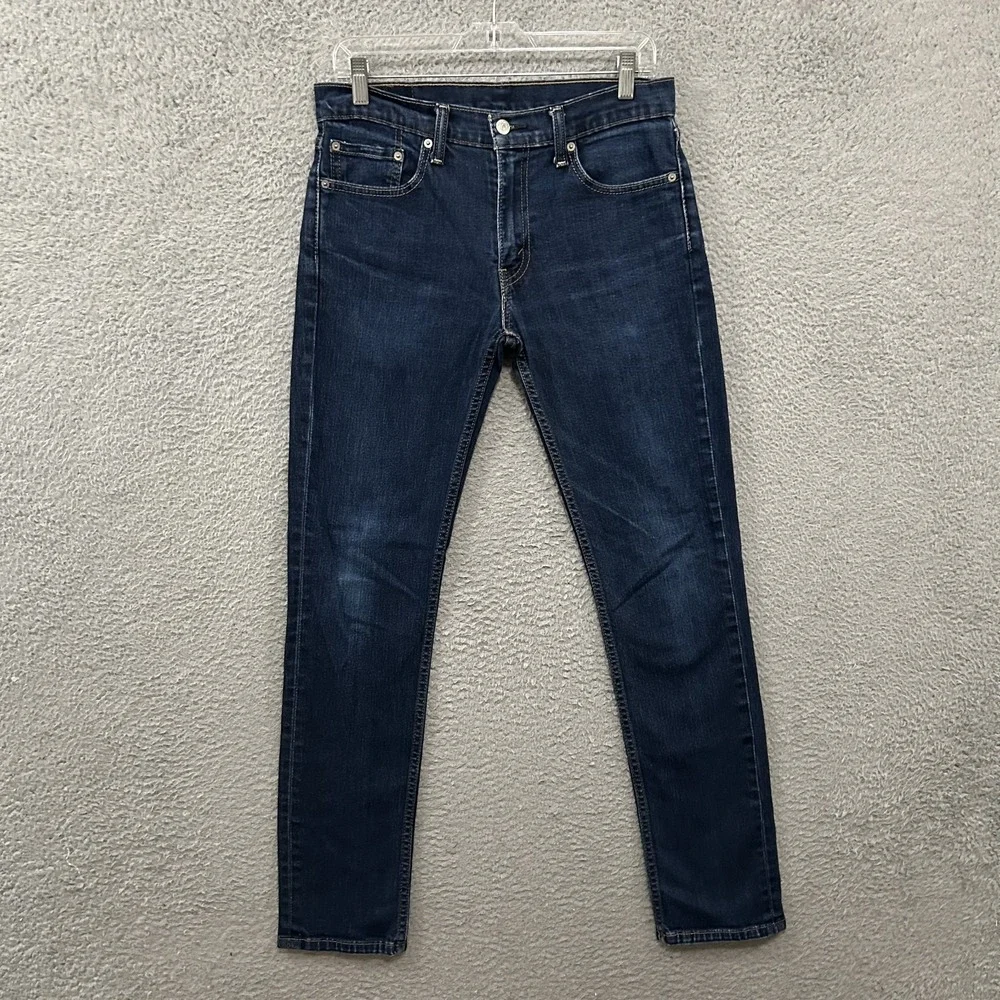 Levis Jeans Mens 32x34 Blue Denim 511 Slim Straight‎ American Stretch Dark Wash
